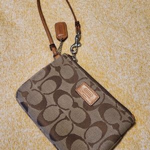 Coach Wristlet (light brown and dark brown)